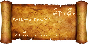 Szikora Ernő névjegykártya